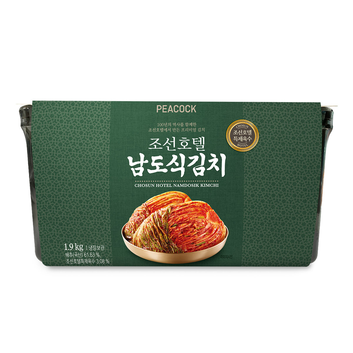 피코크 조선호텔 남도식김치 1.9kg+무석박지 1kg+총각김치 1kg+맛 김치 1.9kg