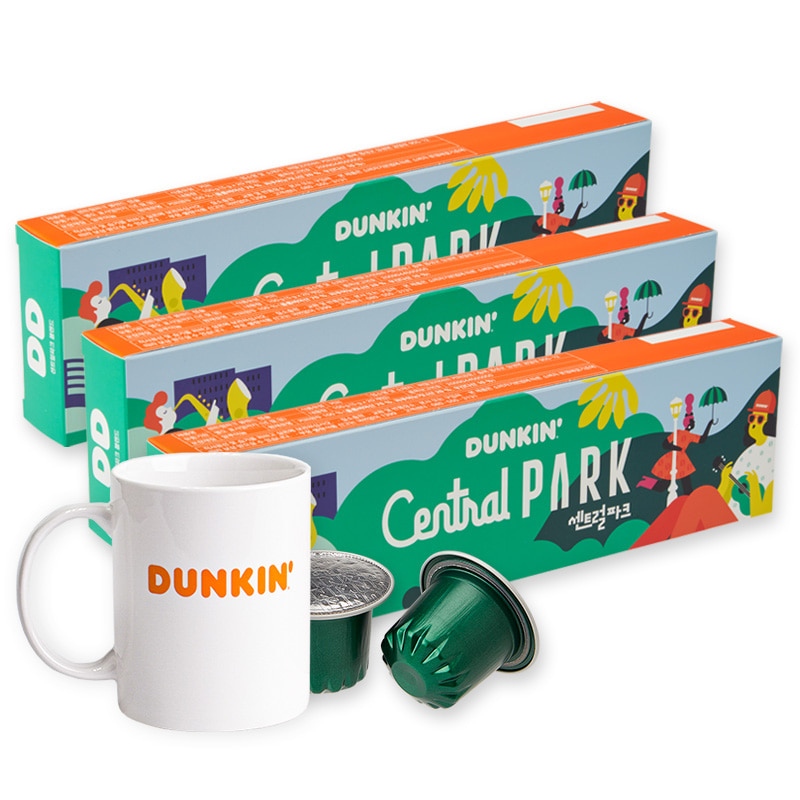 던킨 센트럴파크 캡슐커피 60개 (네스프레소호환)+던킨머그컵
